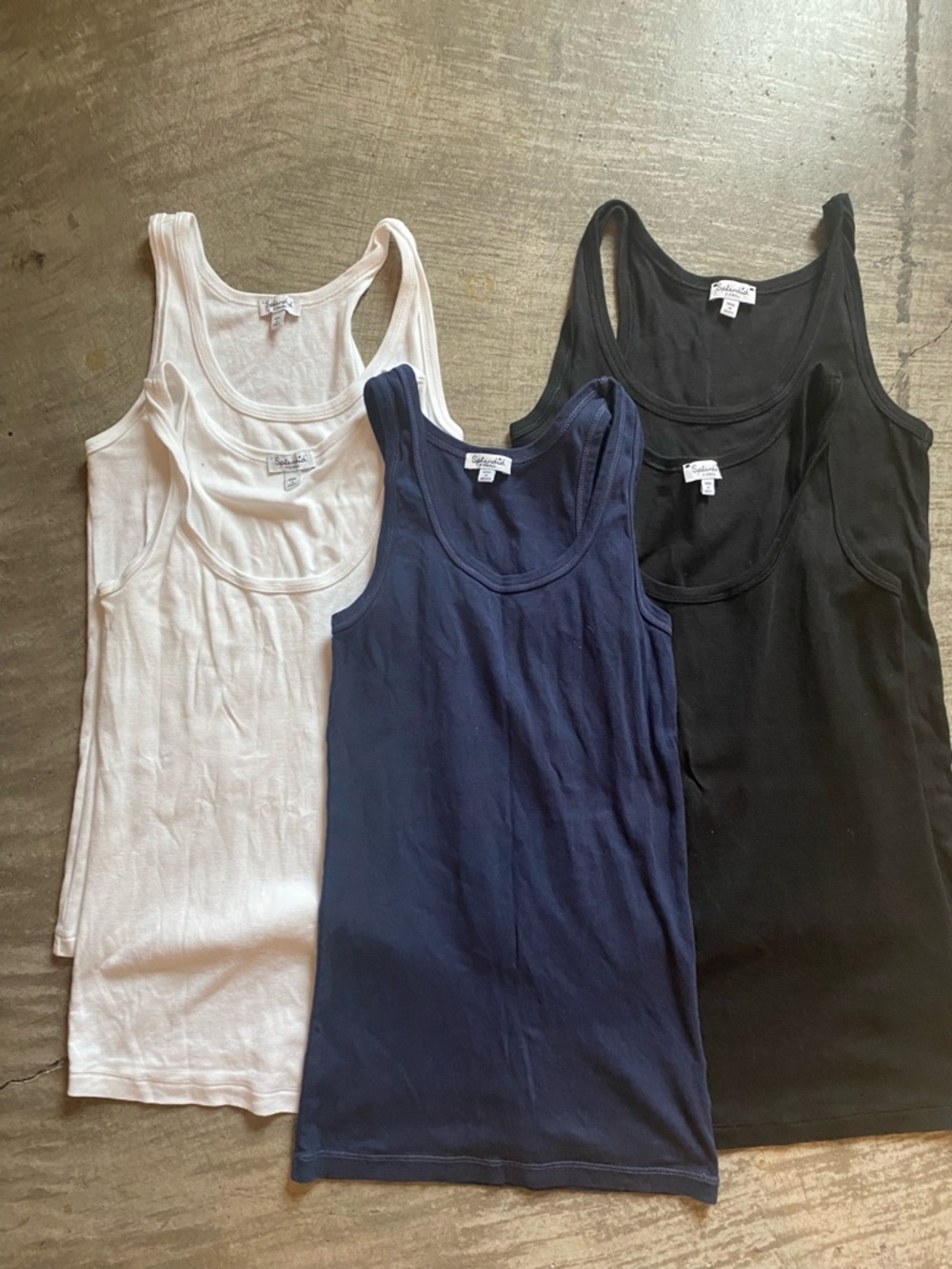 Splendid Classic Tank Top Lot of 5 Navy, Black & White XS S